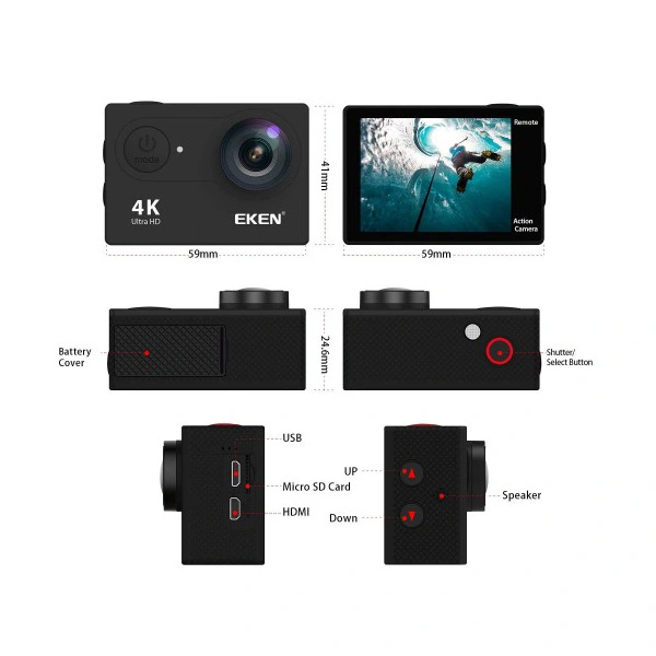 EKEN H9R 4K Sports Action Camera - Black
