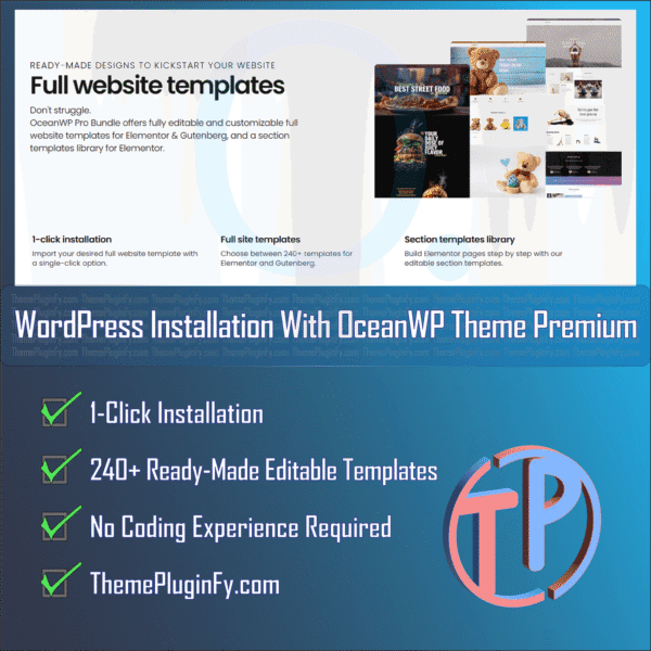 OceanWP-3.png WordPress Installation with OceanWP Premium Theme - Unlimited 2024