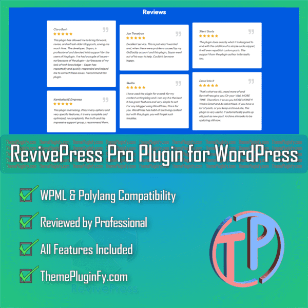 RevivePress-Pro-Plugin-3.png RevivePress Pro: The #1 WordPress Plugin to Republish and Boost Content Visibility