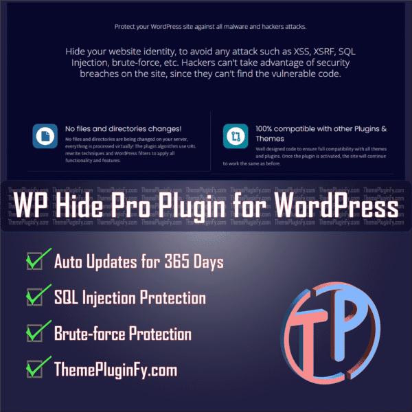 WP-Hide-Pro-1.png WP Hide & Security Enhancer (Pro) Plugin for WordPress – Unlimited – 2025