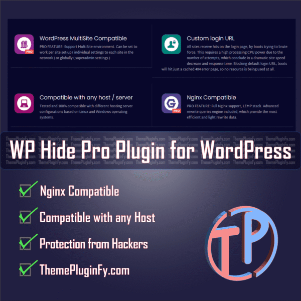 WP-Hide-Pro-2.png WP Hide & Security Enhancer (Pro) Plugin for WordPress – Unlimited – 2025